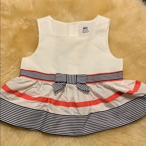Peplum Stripped Ribbon w/ Bow Top